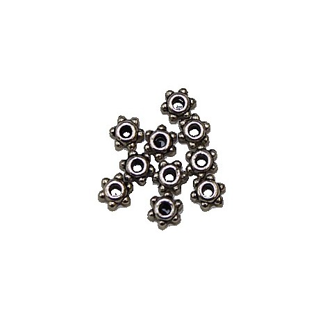 Mini metalen kralen mini tandrad 10st.