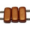 Two hole glaskraal 4x8mm oranje/goldshine 25st.