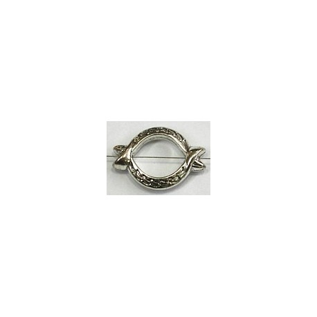 Metallook ring ovaal 19x27mm zilverkl. 2st.