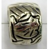 Metallookkraal 18x25 zilverkl. leeuw/olifant p.st