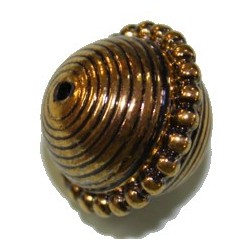 Metallookkr.19mm rond met ribbel 2st.