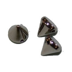 Metalllookkr. 8x6mm spike zilverkl.20st.