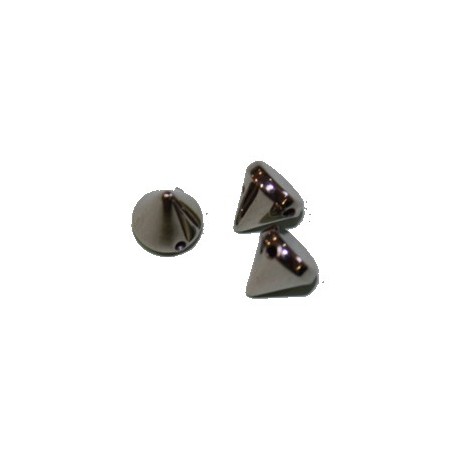 Metalllookkr. 8x6mm spike zilverkl.20st.