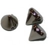 Metalllookkr. 8x6mm spike zilverkl.20st.