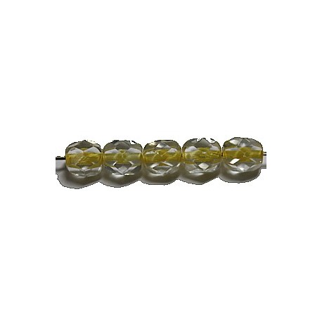 Facetkraal 6mm gele kern 25st