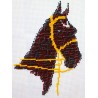 Borduurpakket Paardenhoofd zwart/bruin 17x14cm