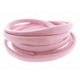 Leer ovaal 10x5mm roze per 10cm.