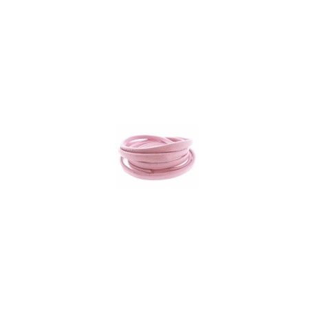 Leer ovaal 10x5mm roze per 10cm.