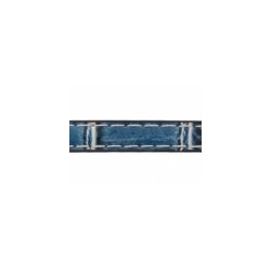 Imitatie leer 8x2mm print blauw per 10cm