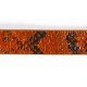 Pu leer10x2mm plat oranje snake print 20cm.