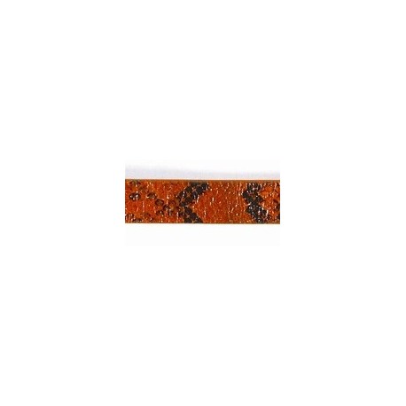 Pu leer10x2mm plat oranje snake print 20cm.