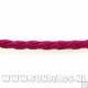 PU leerveter 3mm rond fuchsiarose 50cm