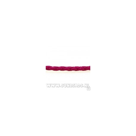 PU leerveter 3mm rond fuchsiarose 50cm