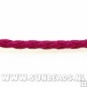 PU leerveter 3mm rond fuchsiarose 50cm