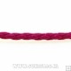 PU leerveter 3mm rond neon rose 50cm