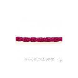 PU leerveter 3mm rond neon rose 50cm