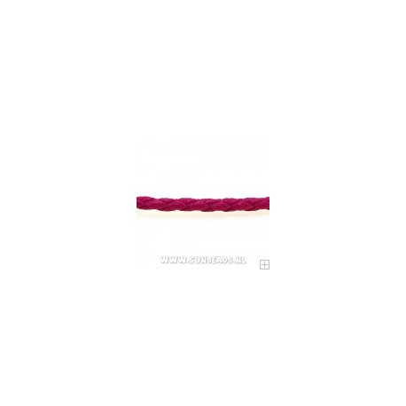 PU leerveter 3mm rond neon rose 50cm