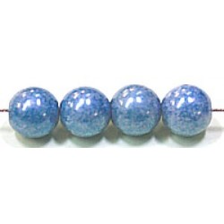 Glaskralen 10mm blauw parelmoer 6 stuks