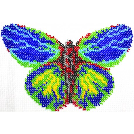 Borduurpakket vlinder multicolor 12x18 cm.