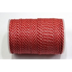 Waskoord 2mm naturel-rood 5meter