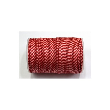 Waskoord 2mm naturel-rood 5meter