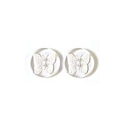 transparant 20mm vlinder wit per stuk
