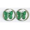 transparant 20mm vlinder groen per stuk