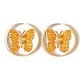 transparant 20mm vlinder oranje per stuk