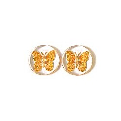 transparant 20mm vlinder oranje per stuk