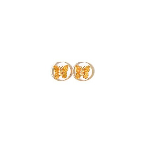 transparant 20mm vlinder oranje per stuk