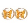 transparant 20mm vlinder oranje per stuk