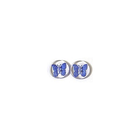 transparant 20mm vlinder blauw per stuk