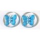 transparant 20mm vlinder l.blauw per stuk