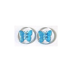 transparant 20mm vlinder l.blauw per stuk