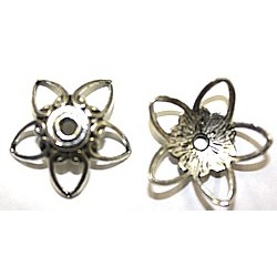 Kralenkap 30mm zilverkl. 2st.