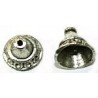 Kralenkapje 14x12mm verzilverd bewerkt 2st.