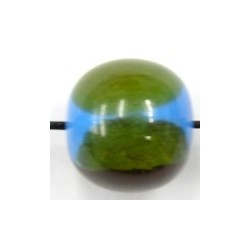 Resin rond 17mm turkoois/tr.bruin p.st