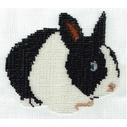 Borduurpakket konijn zwart/wit 11x15cm