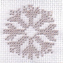 Borduurpakket sneeuwster zilver 6x6cm