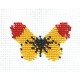 Borduurpakket geel/zwart/rood vlinder 5x8cm