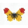 Borduurpakket geel/zwart/rood vlinder 5x8cm