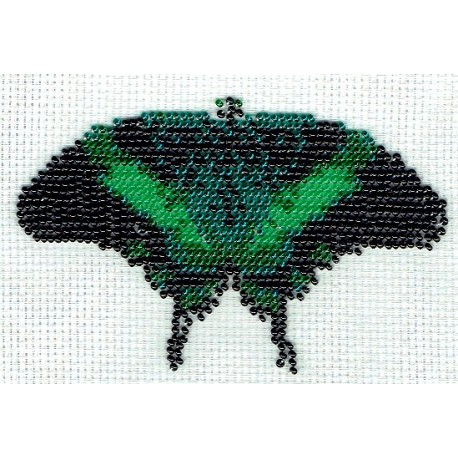 Borduurpakket vlinder 11x13cm groenkleuren