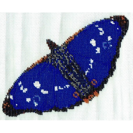 Borduurpakket vlinder 16x21cm blauw/zwart/grijs