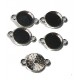 Kastje voor 10mm ronde cabochon met 2 ogen 5st.