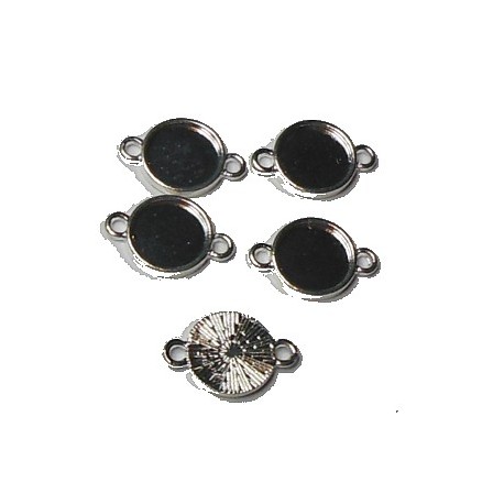 Kastje voor 10mm ronde camee met 2 ogen 5st.