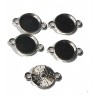 Kastje voor 10mm ronde cabochon met 2 ogen 5st.