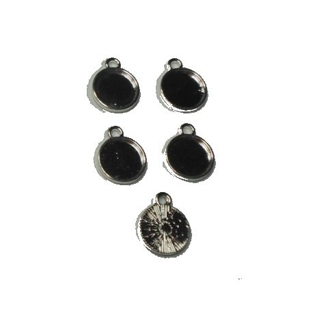 Kastje voor ronde camee 10mm 5st.