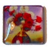 Cabochon 20mm vierkant bloemmotief