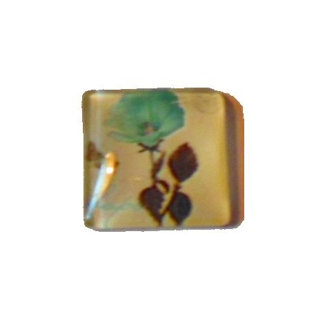 Camee 20mm vierkant bloemmotief