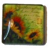 Cabochon 20mm vierkant bloemmotief